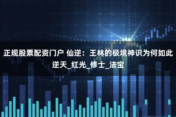 正规股票配资门户 仙逆：王林的极境神识为何如此逆天_红光_修士_法宝